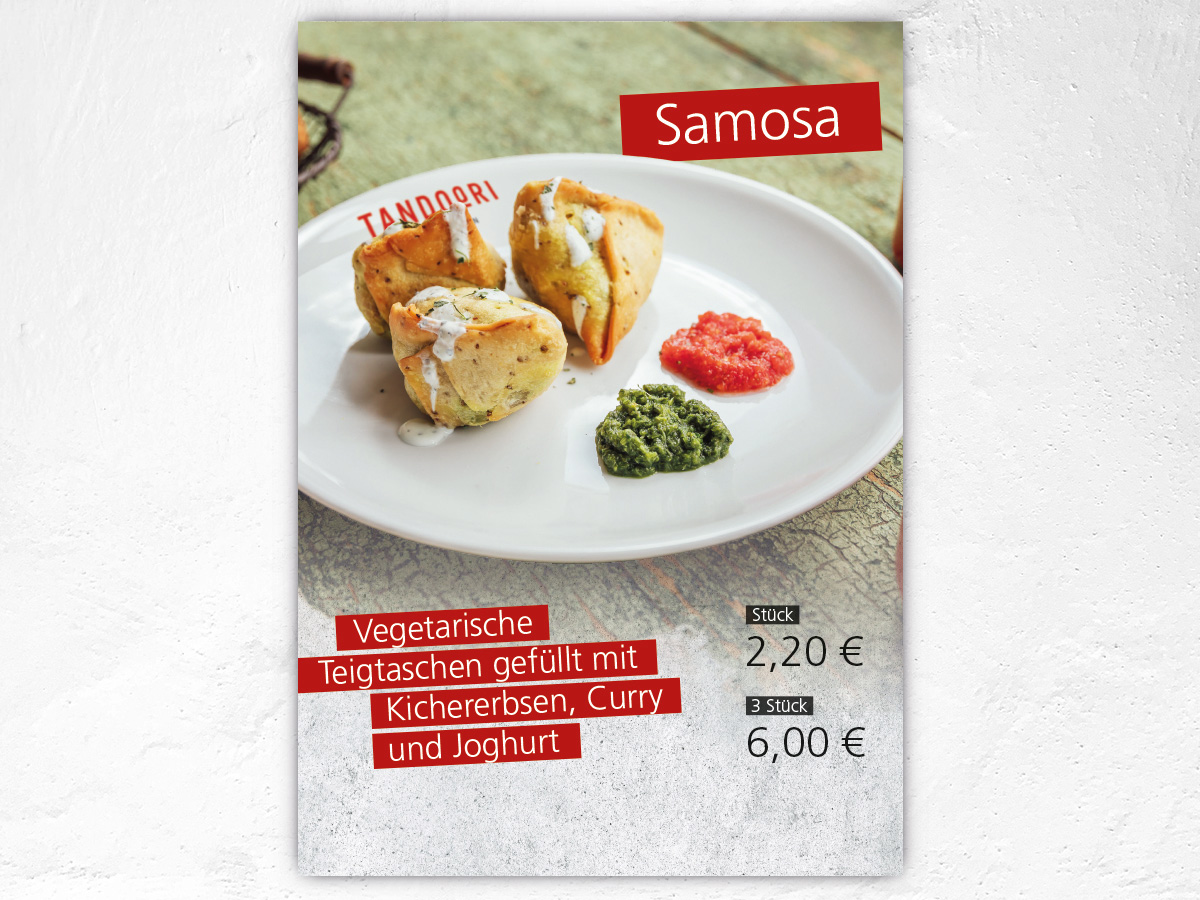 Aufsteller Samosa